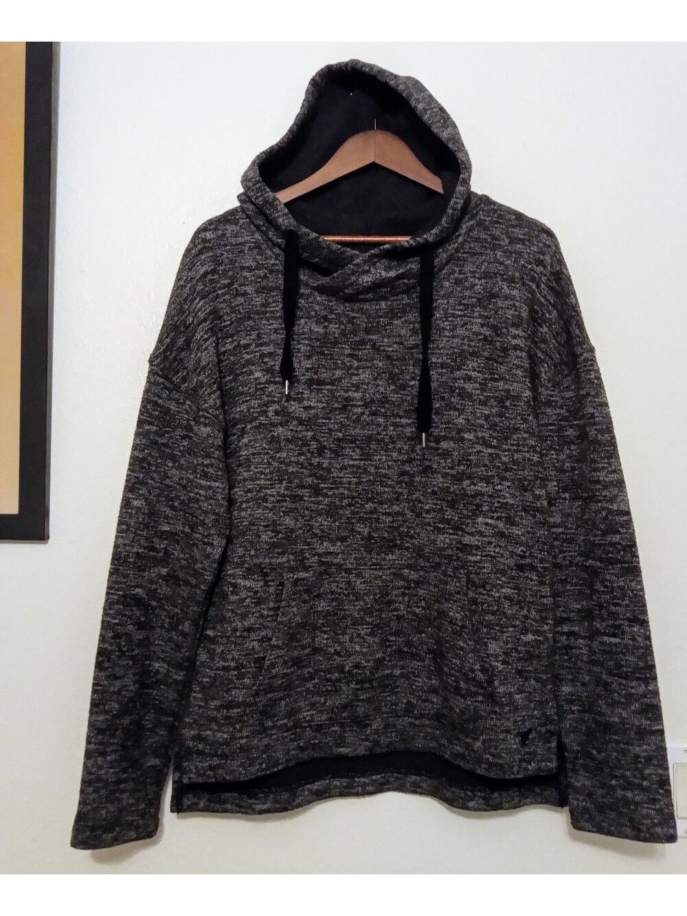 Vintage Y2K American Eagle Oversized Hoodie Wool Blend Charcoal Gray Jordan SZ S